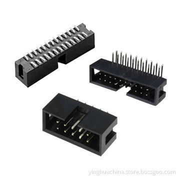 Box headers with 2.54mm pitch, straight/right angle/SMT type and 5.6mm height, made of PBT nylon 6T